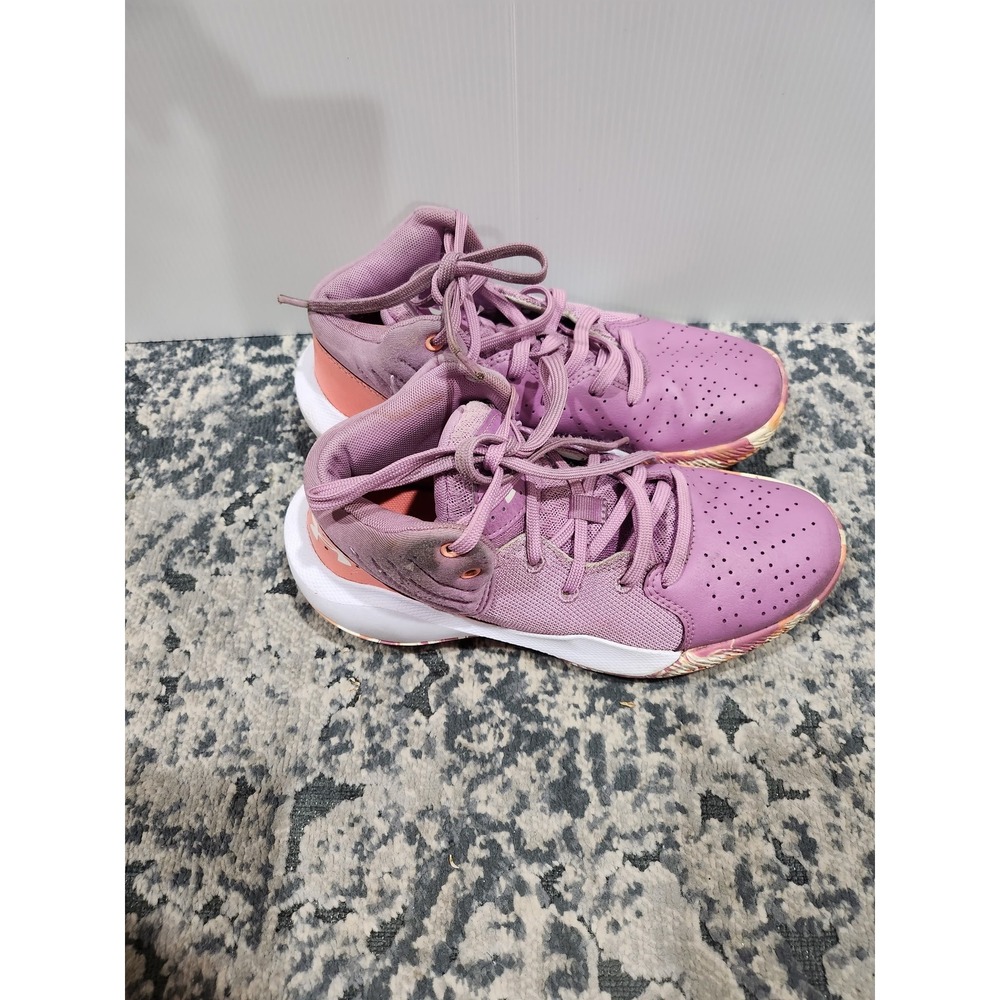 Under Armour Jet 21 Basketball Shoes Youth Size 4Y Purple Orange 3024794-600